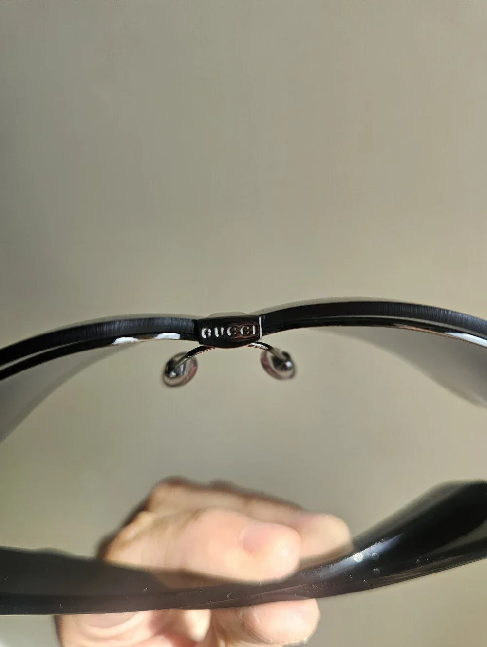 Gucci Women's Vintage Y2k Oversized Rimless Gradient Gray Shield Sunglasses - Picture 3 of 6